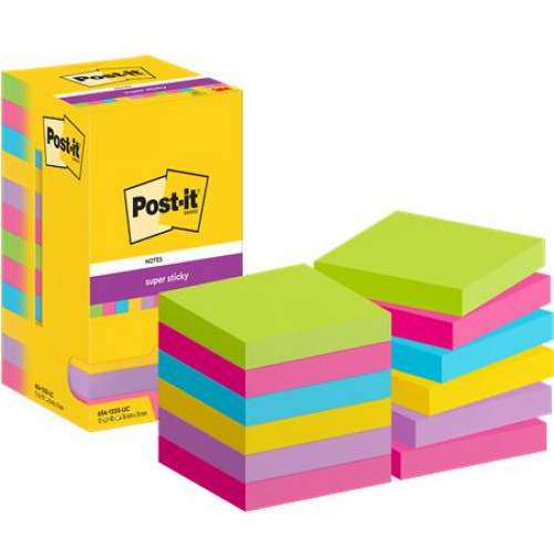 3M Postit Öntapadó jegyzettömb 76x76mm 12x90lapSuper Sticky vegyes