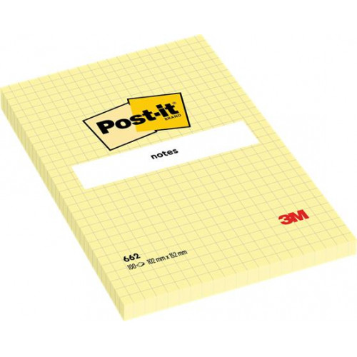 3M Postit Öntapadó jegyzettömb 102x152mm 100lap kockássárga