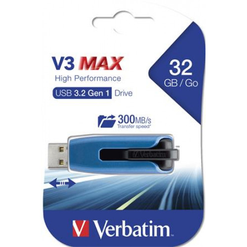 Verbatim Pendrive 32GB USB 3.0 175/80 MB/secV3 MAX kék-fekete