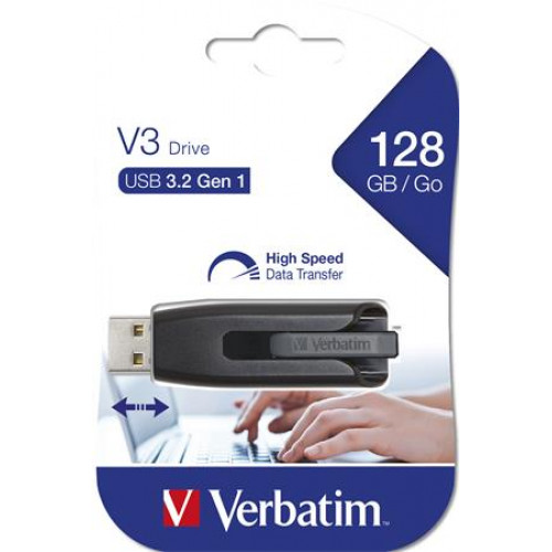 Verbatim Pendrive 128GB USB 3.0 80/25 MB/secV3 fekete-szürke