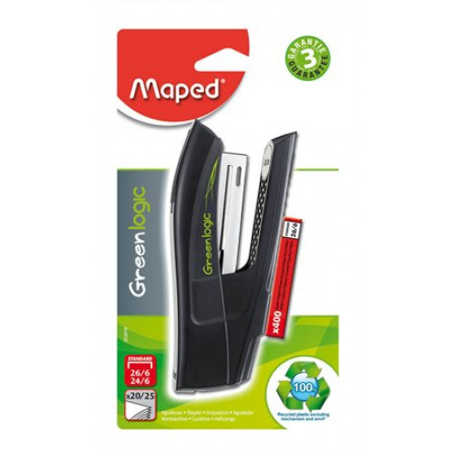 Maped Tűzőgép 24/6 26/6 25lapGreenlogic Half-Strip