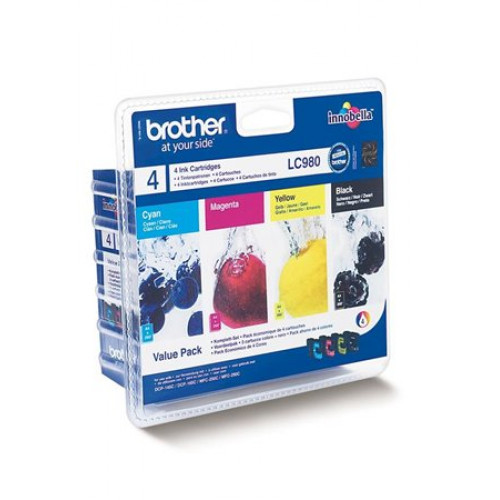 Brother TintapatronLC980BCMY b+c+m+y 1*300 oldal 3*260 oldal