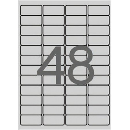 Apli Etikett 45,7x21,2mm poliészter időjárásálló kerekítettezüst 4800 etikett