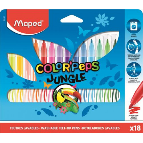 Maped Filctoll készlet 2,8mm kimoshatóColor Peps Jungle 18 kül. szín