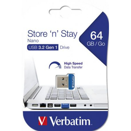 Verbatim Pendrive 64GB USB 3.0 80/25MB/secNano