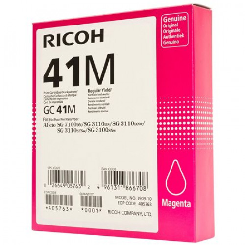 Ricoh 405763 Gélpatron SG 3100SNw SG 7100DN nyomtatókhozType GC41M vörös 2,2K