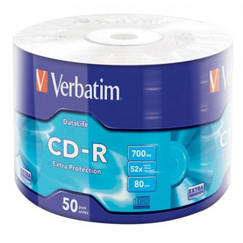 CD-R lemez 700MB 52x zsugor csomagolás Verbatim DataLife