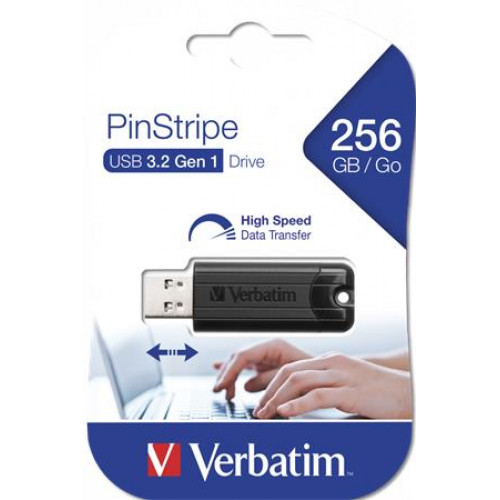 Verbatim Pendrive 256GB USB 3.0Pinstripe fekete