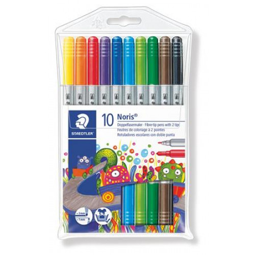 Staedtler Filctoll készlet 1-3mm kétvégű kimoshatóNoris Club 10 különböző szín