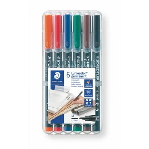 Staedtler Alkoholos marker készlet OHP 1mm317 M 6 különböző szín