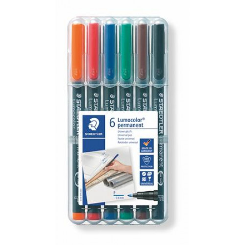 Staedtler Alkoholos marker készlet OHP 0,6mm318 F 6 különböző szín