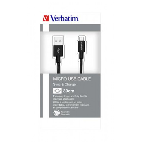 Verbatim USB kábel USB - micro USB 30cm .fekete