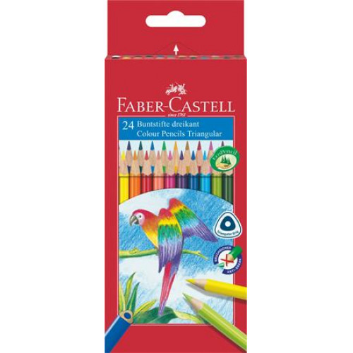 Faber-Castell Színes ceruza készlet háromszögletűPapagáj 24 különböző szín