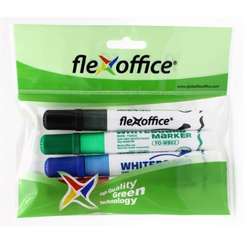 Flexoffice Táblamarker 2,5mm kúpos szettWB02 4 szín