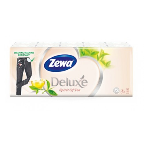 Papír zsebkendő 3 rétegű 90db Zewa Deluxe Zöld Tea Spirit of Tea
