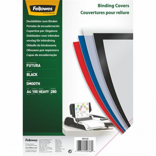 Fellowes Hátlap A4 280g polipropilén mattfekete