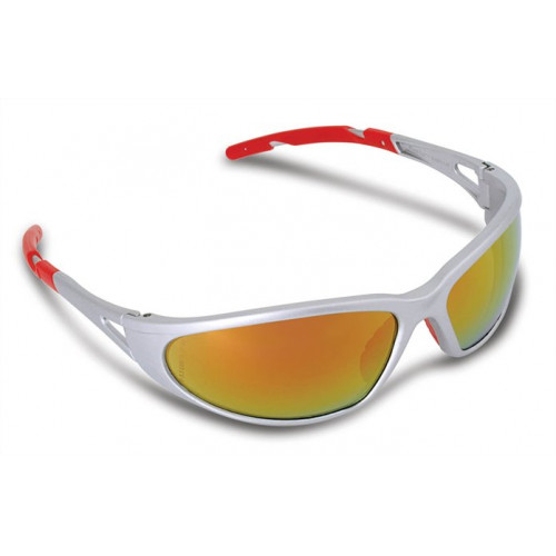Védőszemüveg tükrös fényvédő lencsével Freelux piros