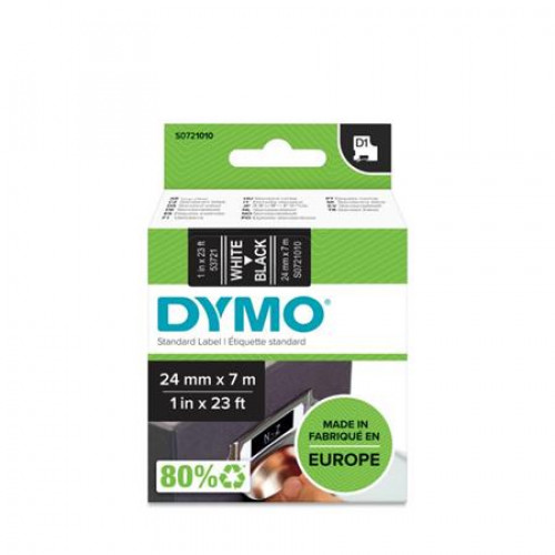 Dymo Feliratozógép szalag 24mmx 7mD1 fekete-fehér