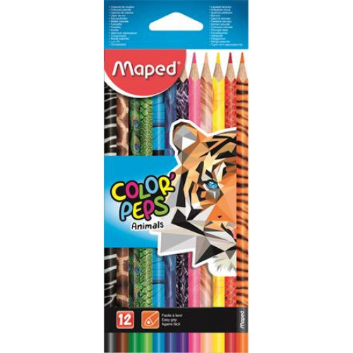 Maped Színes ceruza készlet háromszögletűColor Peps Animal 12 különböző szín