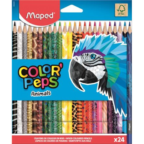 Maped Színes ceruza készlet háromszögletűColor Peps Animal 24 különböző szín