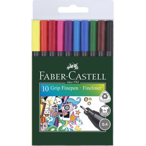 Faber-Castell Rostirón készlet 0,4mmGrip 10 különböző szín