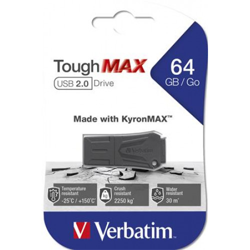 Verbatim Pendrive extra ellenálló 64GB USB 2.0ToughMAX fekete