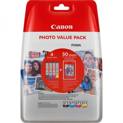 Canon CLI-571XLKIT Tintapatron multipack Pixma MG5700,6800,7700b+c+m+y+ PP201p.