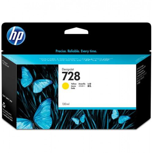 HP F9J65A Tintapatron DesignJet T730 T830 nyomtatókhoz728 sárga 130 ml