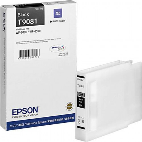 Epson C13T908140 Tintapatron Workforce Pro WF-6090 WF-6590fekete 5k