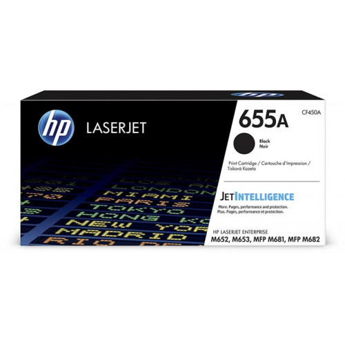 HP CF450A Lézertoner Color LaserJet M681 M682 nyomtatókhoz655A fekete 12,5k