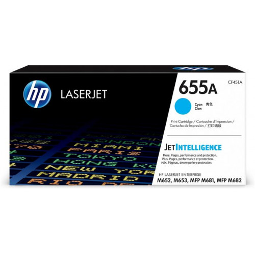 HP CF451A Lézertoner Color LaserJet M681 M682 nyomtatókhoz655A cián 10,5k