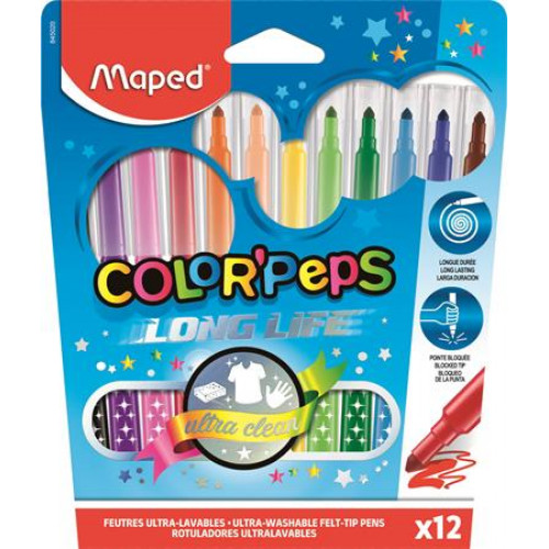 Maped Filctoll készlet 1-3,6mm kimoshatóColor Peps 12 különböző szín