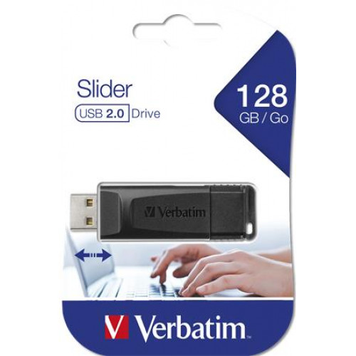 Verbatim Pendrive 128GB USB 2.0Slider fekete