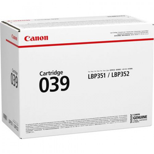 Canon CRG-039 Lézertoner i-SENSYS LBP351x LBP352x nyomtatókhozfekete 11k