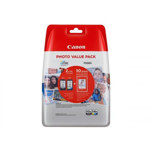 Canon PG-545XL+CL546XL Tintapatron multipack Pixma MG2450 2550 nyomtatókhozfekete színes + GP501 (5