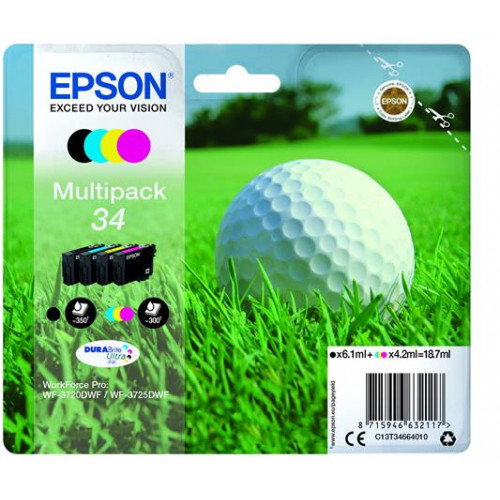 Epson T34664010 Tintapatron multipack WorkForce WF-3720DWF nyomtatóhozc+m+y+b 18,7 ml