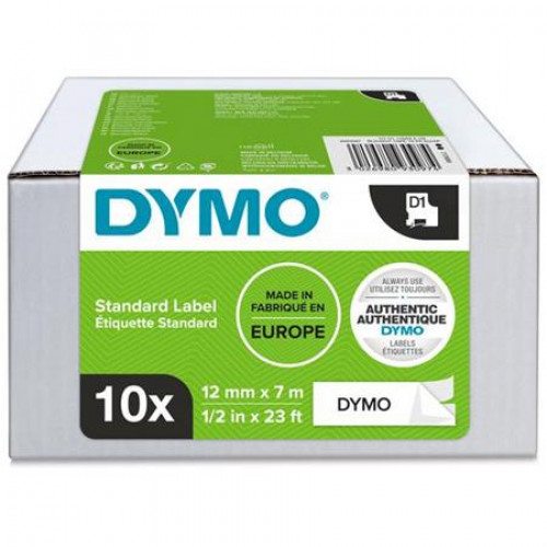 Dymo Feliratozógép szalag készlet 12mmx7mD1 fehér-fekete