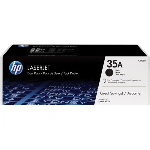 Hp CB435AD Lézertoner LaserJet P1005 P1006 nyomtatókhoz35A fekete 2*1,5k