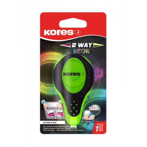 Kores Hibajavító roller 4,2mmx8m2WAY Neon vegyes színekben