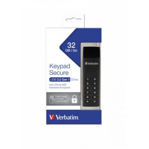 Verbatim Pendrive 32GB jelszavas titkosítás 160/130Mb/s USB 3.0Keypad Secure