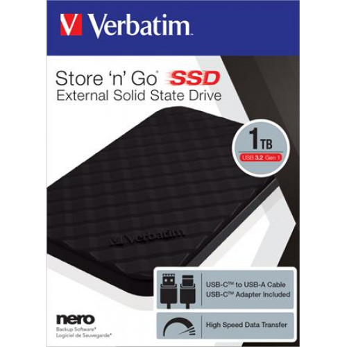 Verbatim SSD (külső memória) 1TB USB 3.1Store n Go fekete