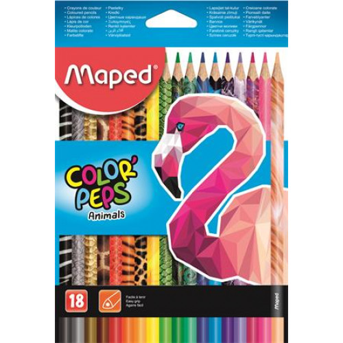 Maped Színes ceruza készlet háromszögletűColor Peps Animal 18 különböző szín