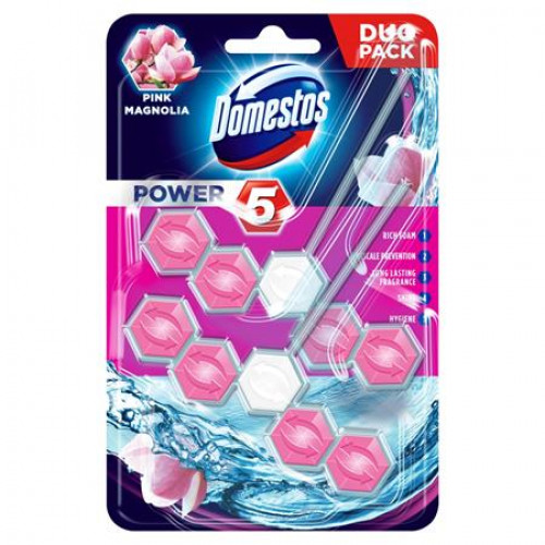 Domestos WC fertőtlenítő 2db-osPower 5 DUO pink magnólia 2x55gr