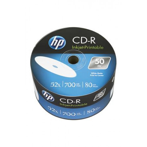 CD-R lemez nyomtatható 700MB 52x 50db zsugor csomagolás Hp