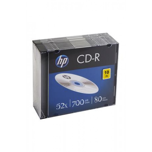 CD-R lemez 700MB 52x 10db vékony tok Hp