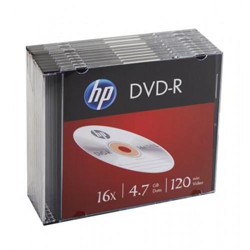 DVD-R lemez 4,7 GB 16x 10db vékony tok Hp