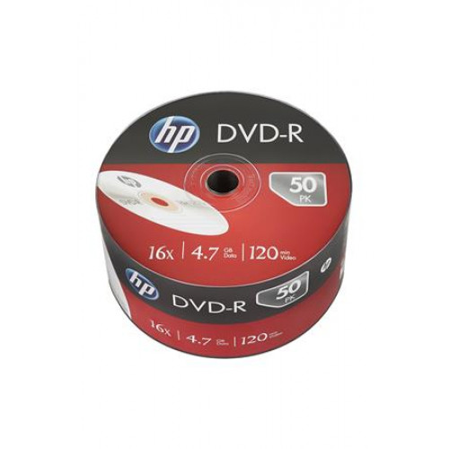 DVD-R lemez 4,7 GB 16x 50db zsugor csomagolás Hp