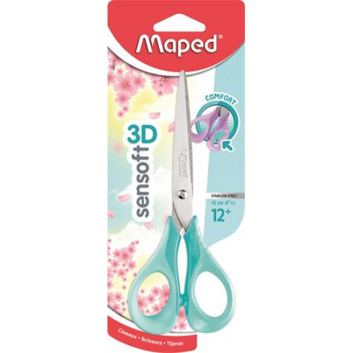 Maped Olló általános 16cm rugalmas nyélSensoft 3D vegyes pasztell színek