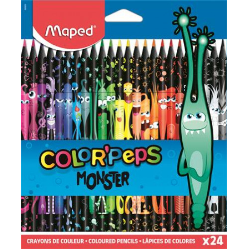 Maped Színes ceruza készlet háromszögletűColor Peps Monster 24 különböző szín