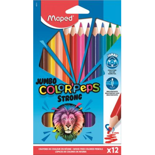 Maped Színes ceruza készlet háromszögletűJumbo Color Peps Strong 12 különböző szín